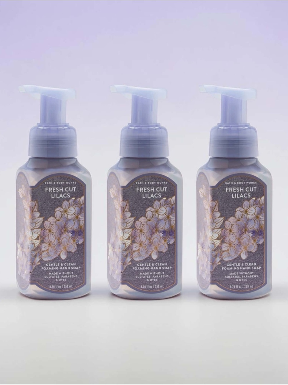 Bath & Body Works Fresh Cut Lilac Foaming Hand Soap Set of 3  Floral Scents New